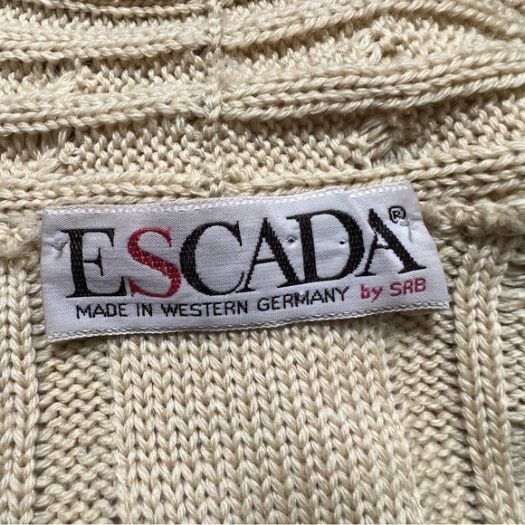 🦄rare Vintage ESCADA Cable Knit Wool Cardigan Sweater - Picture 8 of 12